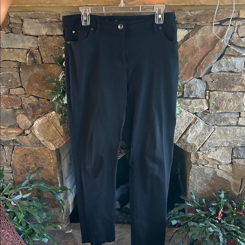 Zac & Rachel Classic Black Trousers Size 12; Stretch Fabric; Like New!